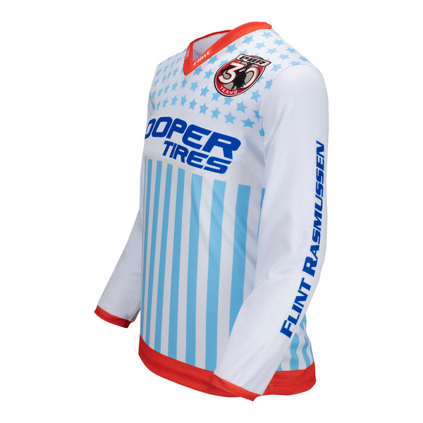 PBR Cooper Tires Flag Long Sleeve Youth Jersey - Left Side VIew