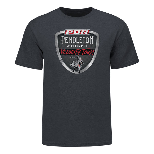 PBR Velocity Tour T-Shirt in Dark Heather Grey - Front View