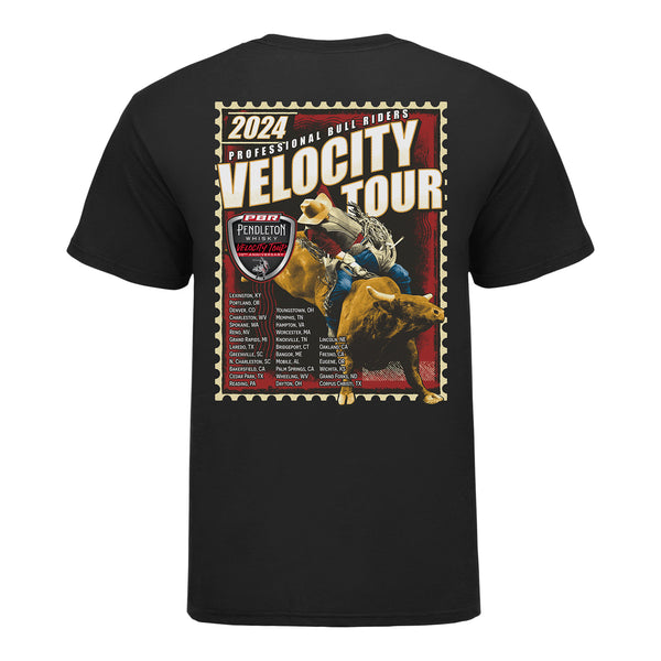 PBR Velocity Tour 2024 Routing T-Shirt in Black - Back View