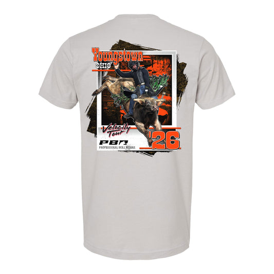 PBR 2026 Youngstown Velocity Tour City T-Shirt - Grey