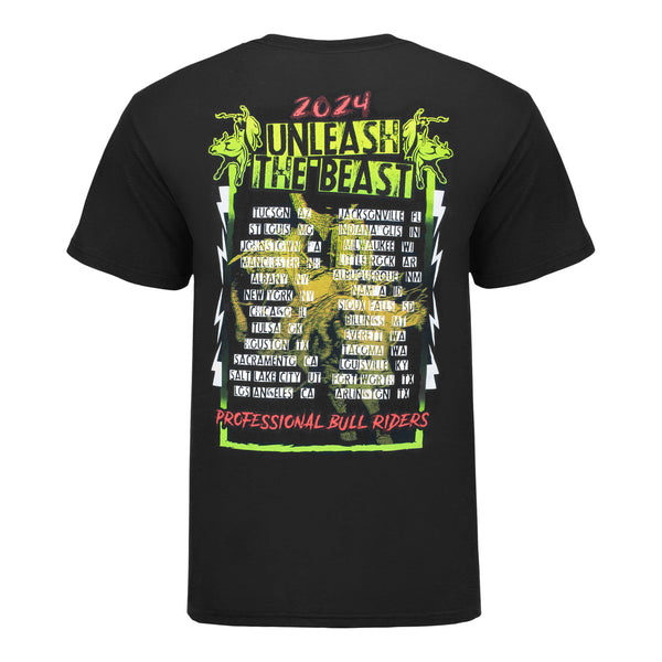 PBR Unleash the Beast 2024 Routing T-Shirt in Black and Green - Back View