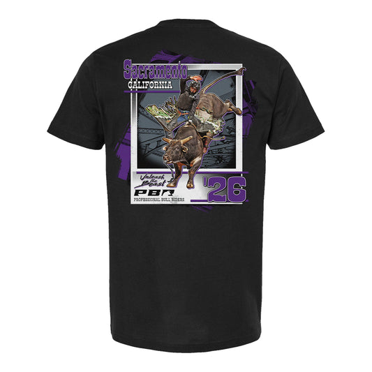 PBR 2026 Unleash The Beast Sacramento City T-Shirt - Black