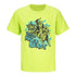 Youth Unleash the Beast Graffiti T-Shirt in Lime Shock - Front View