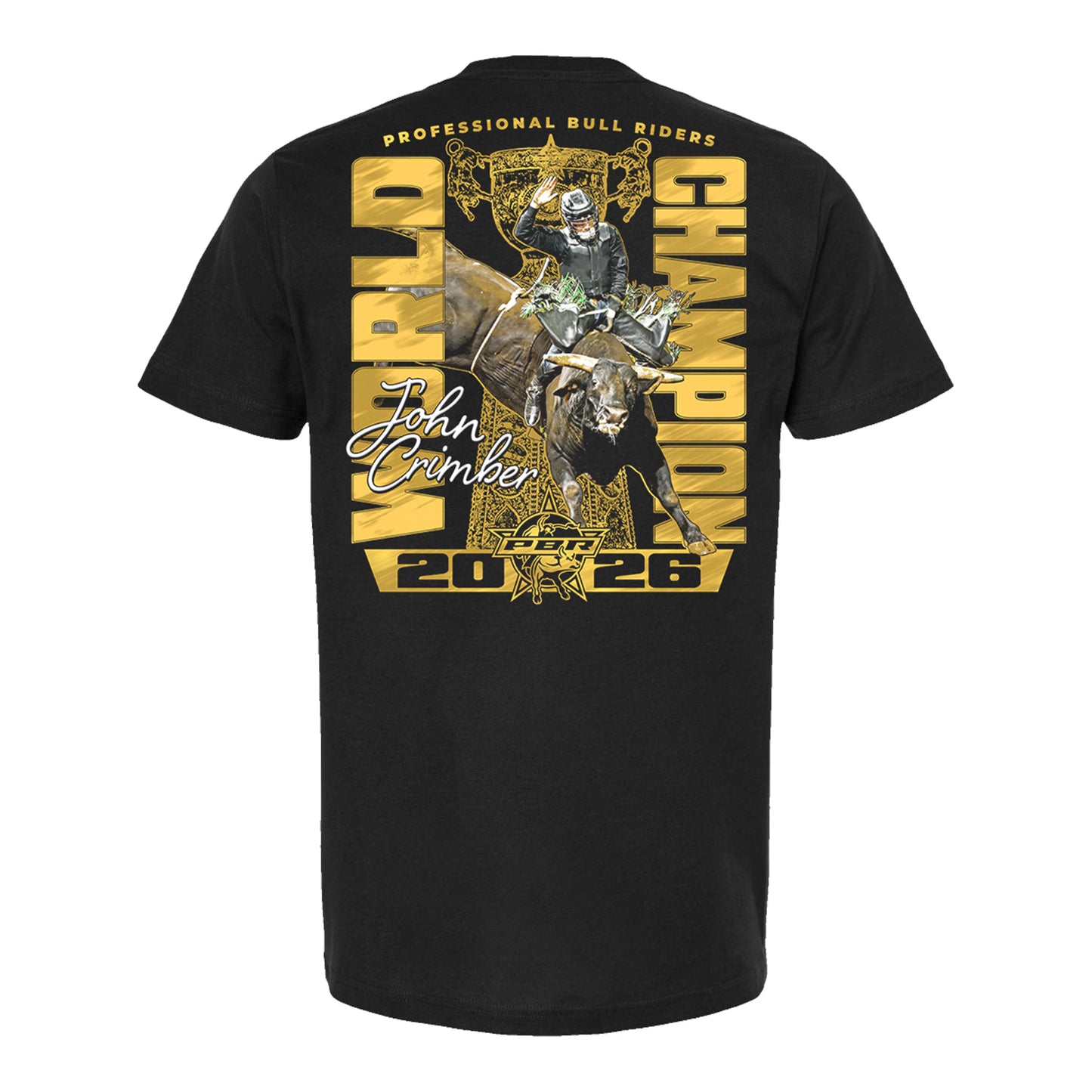 PBR 2026 World Champion John Crimber T-Shirt - Black