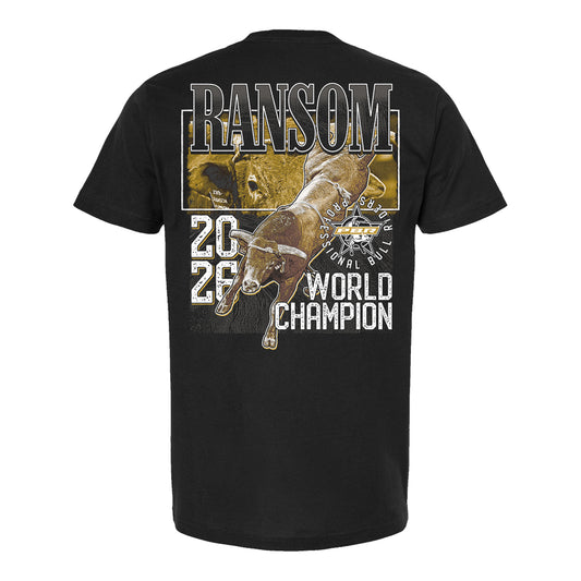 PBR 2026 World Champion Bull Ransom T-Shirt - Black