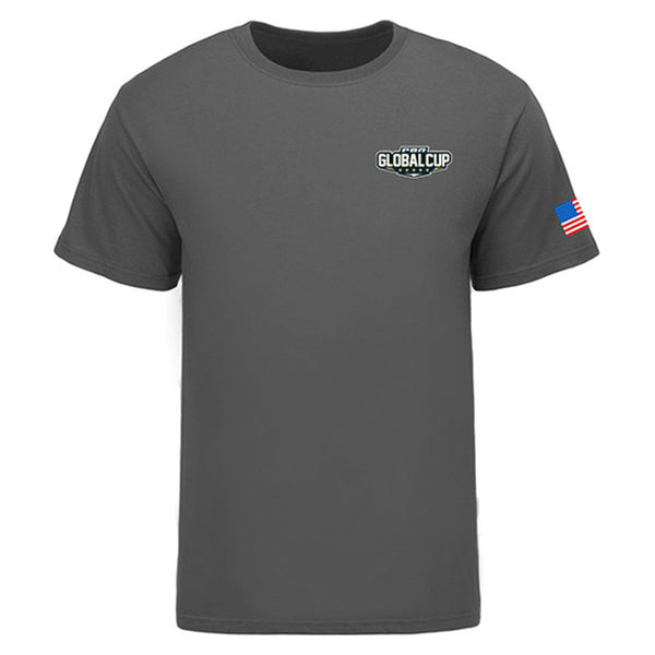 Global Cup USA Team Eagles Mascot Shirt in Grey - Front View