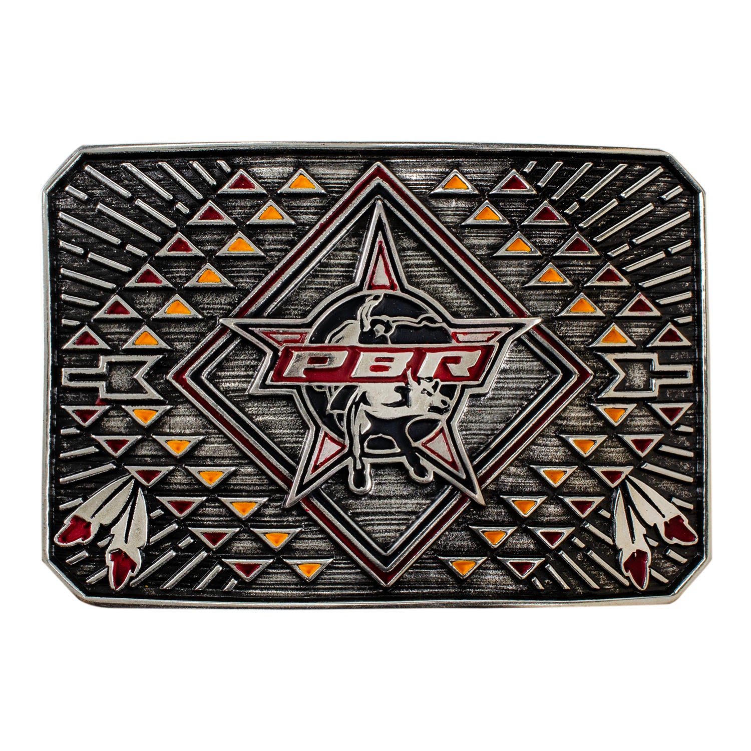 JJ x PBR Aztec Feather Buckle - Front View