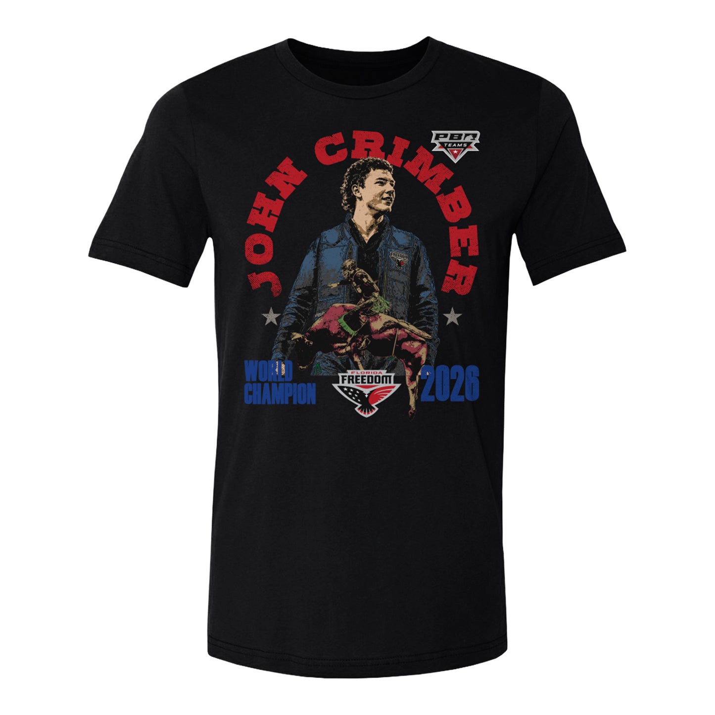 PBR 2026 John Crimber  World Champion Rider T-Shirt - Black