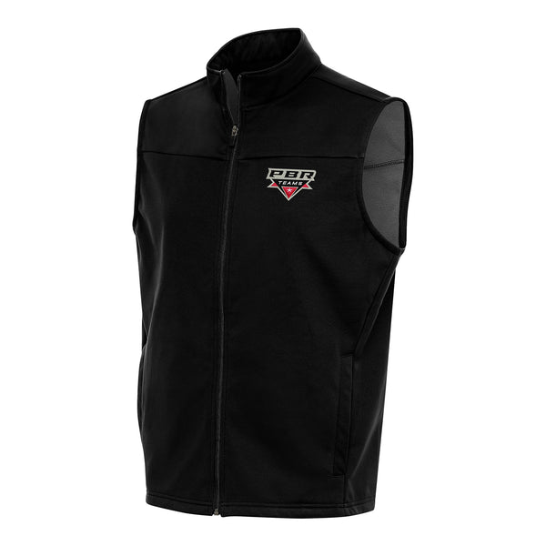 PBR Teams Patch Full Zip Vest in Black - Front View