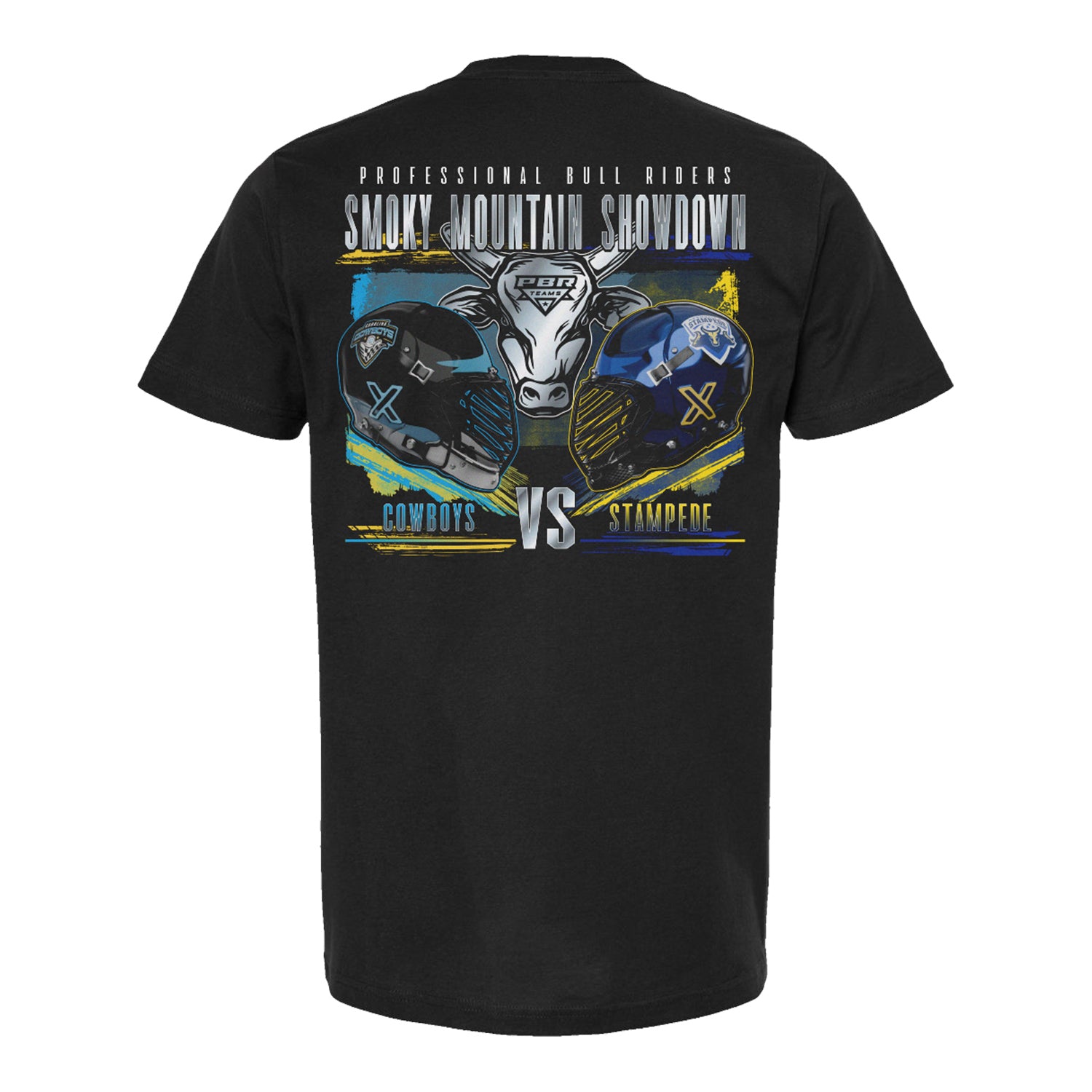 Smoky Mountain Showdown Rivalry T-Shirt - Cowboys vs. Stampede - Back View