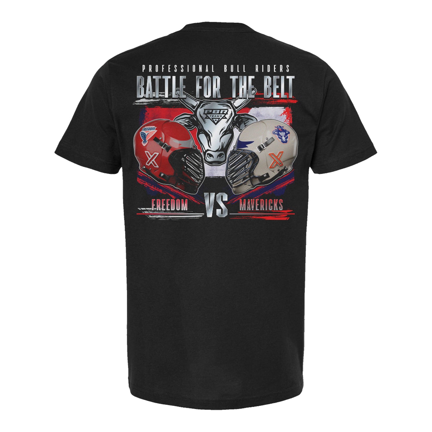 Battle For The Belt Rivalry T-Shirt - Freedom vs. Mavericks - Back View