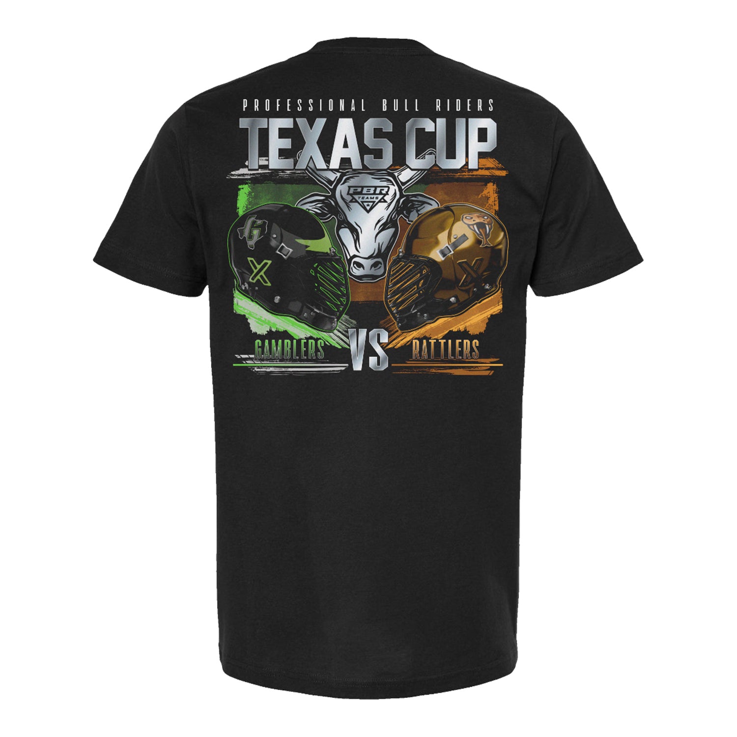 Texas Cup Rivalry T-Shirt - Gamblers vs. Rattlers - Back View