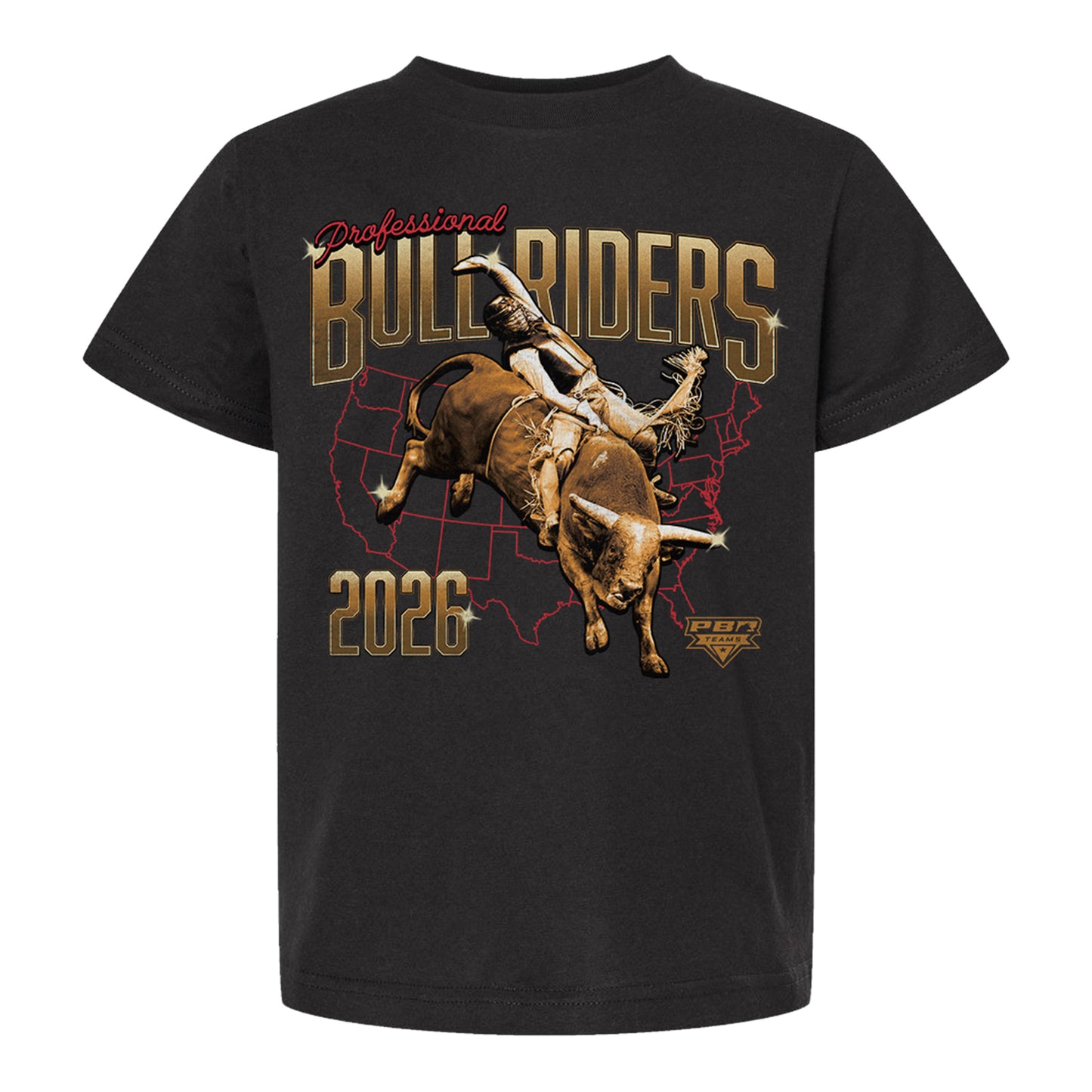 Youth 2026 PBR Teams Routing T-Shirt - Black