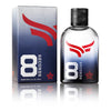 8 Seconds Cologne by PBR in Blue, White and Red - Box and Bottle Front View