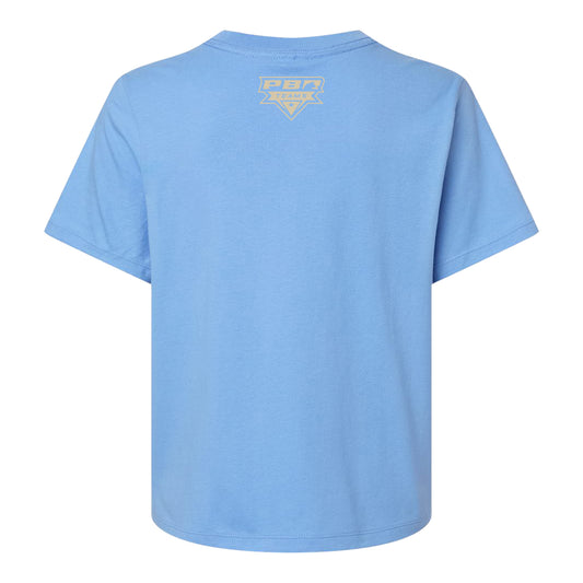 Oklahoma Wildcatters Ladies Boxy Cropped T-Shirt - Blue