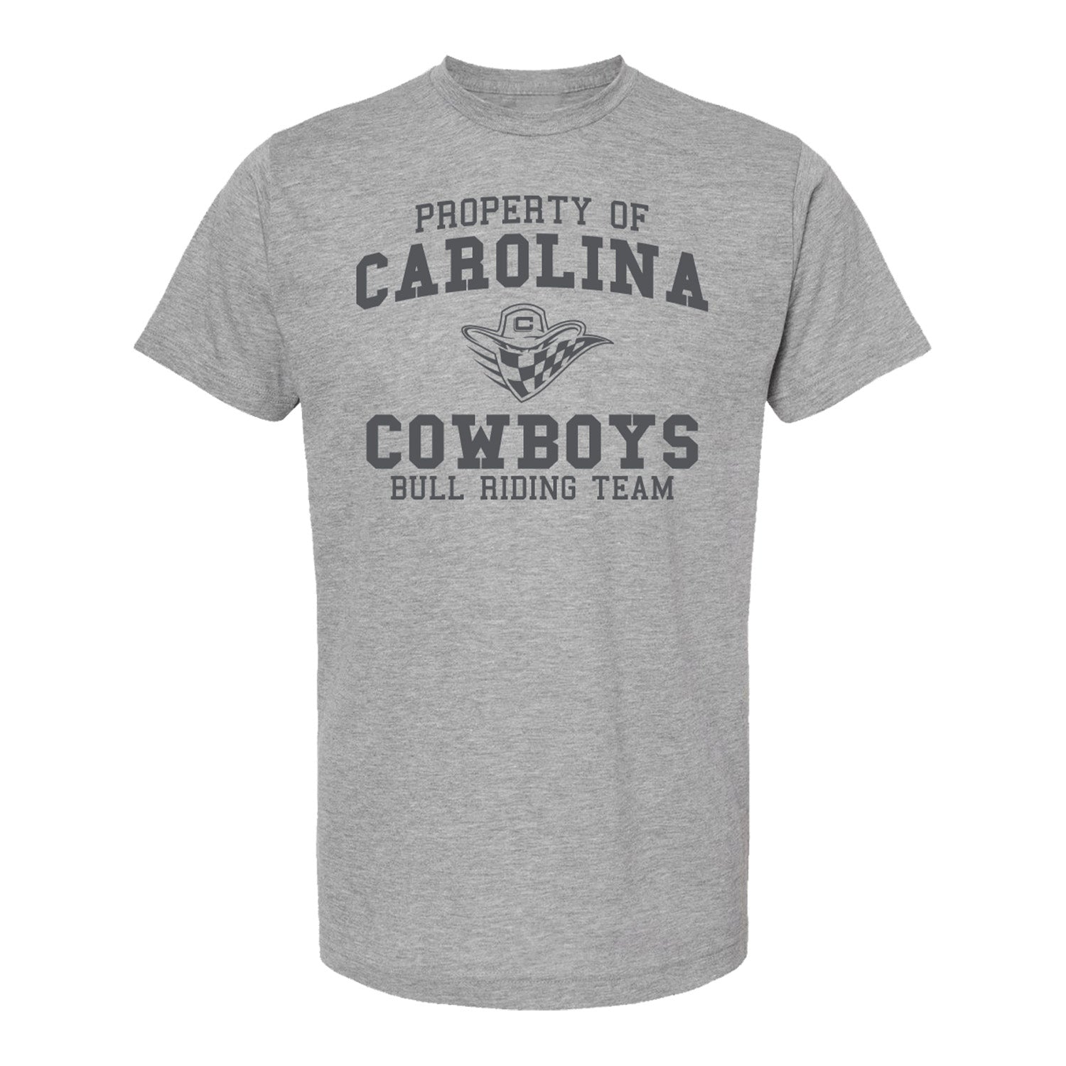 Carolina Cowboys Collegiate T-Shirt in Grey - Front View