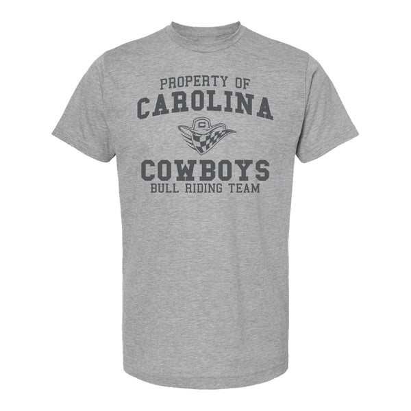 Carolina Cowboys Collegiate T-Shirt in Grey - Front View