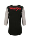 PBR Wrangler Quarter Sleeve T-Shirt in Black and Heather Grey - Back View