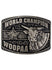 World Champion Woopaa Belt Buckle in Silver - Front View