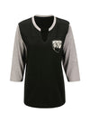PBR Wrangler Quarter Sleeve T-Shirt in Black and Heather Grey - Front View