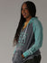 PBR Ladies Pathfinder Pullover Hoodie in Turquoise and Grey - Model View