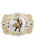 PBR High Shine VIP Belt Buckle in Silver and Gold - Front View
