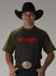 PBR Wrangler Contrast Two Tone T-Shirt in Charcoal and Olive Green - Model View, Colten Fritzlan