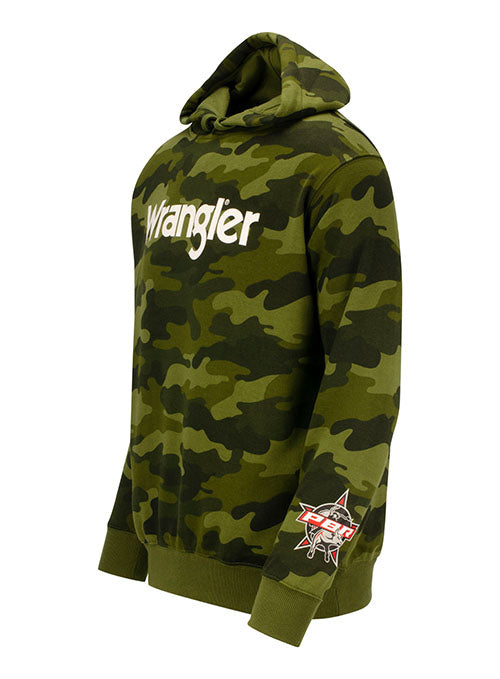 PBR Wrangler Camouflage Hoodie in Olive - Side View