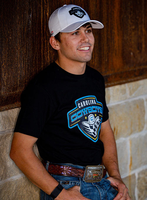 Carolina Cowboys T-Shirt in Black on Daylon Swearingen