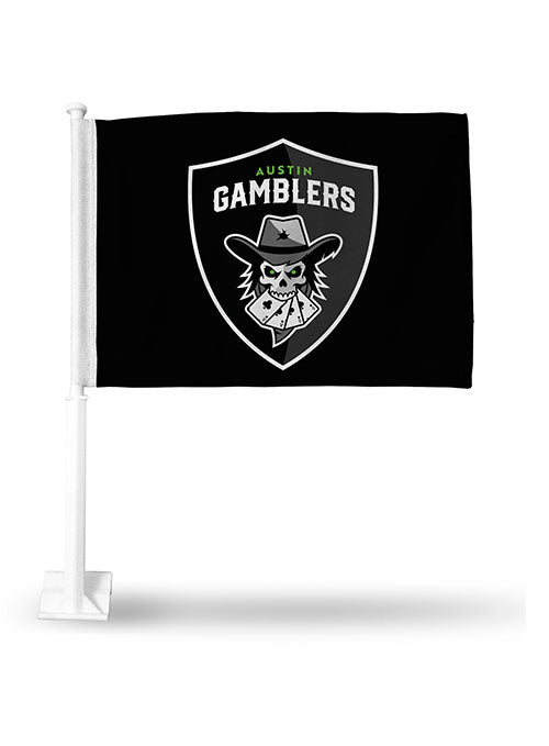 Austin Gamblers Car Flag in Black - Front View