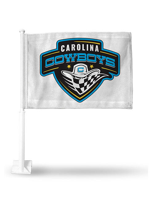 Carolina Cowboys Car Flag in White - Front View