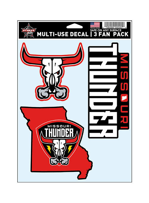 Missouri Thunder 3-pack decal - Front View