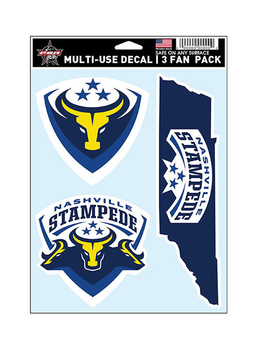 Nashville Stampede 3-pack Decal - Front View