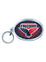 Oklahoma Freedom Acrylic Key Ring in Silver and Blue - Front View