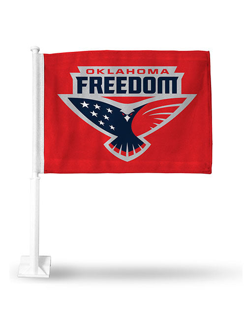 Oklahoma Freedom Car Flag in Red - Front View