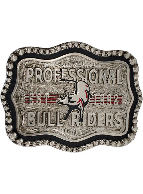 PBR Established 1992 Belt Buckle by Montana Silversmiths - Front View