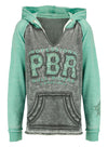 PBR Ladies Pathfinder Pullover Hoodie in Turquoise and Grey - Front View