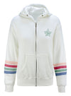 Ladies PBR Vintage Poster Full-Zip Sweatshirt in White - Front View