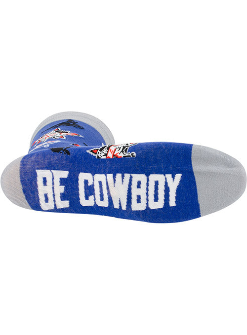PBR Cowboy Icons Sock in Blue - Bottom View