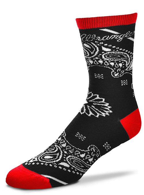 Wrangler Bandana Sock in Black and Red - Side View