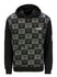 PBR Wrangler 20x Checkered Bull Sweatshirt in Black and Grey - Front View