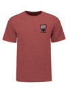 PBR Crest Shirt in Heather Cardinal - Front View