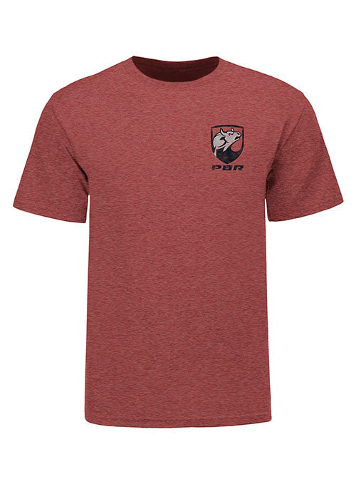 PBR Crest Shirt in Heather Cardinal - Front View