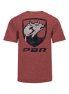 PBR Crest Shirt - Heather Cardinal