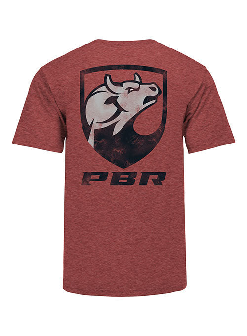 PBR Crest Shirt in Heather Cardinal - Back View