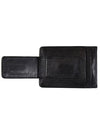 Leather Cash & Card Holder in Black - Open View