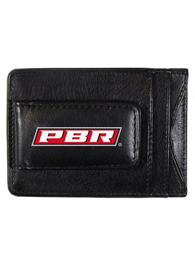 Leather Cash & Card Holder in Black - Back View
