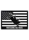LIMITED EDITION American Flag Bull Rider Iron Sign by Jimmy Don Holmes - Front View