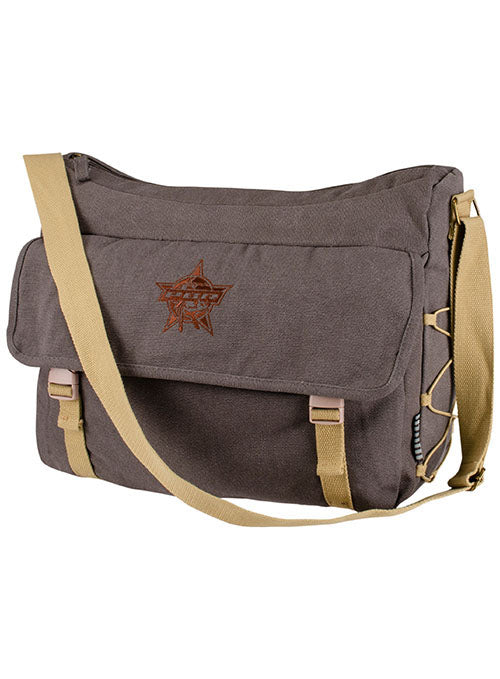 PBR Messenger Computer Bag in Brown - Front View