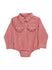 Wrangler Baby Girl Long Sleeve Bodysuit in Pink - Front View